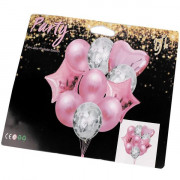 Nafukovací balónky s konfetami sada, růžové